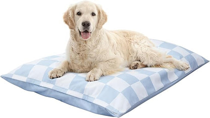 UWELL PETS Large Dog Bed with Removable Washable Cover for Large Dogs Deluxe Plush Dog Crate Beds Comfy Kennel Pad Waterproof Lining and Blue Gel Memory Foam Memory Foam（Blue 40.2 * 30 * 4in）