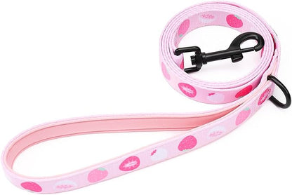 Dog Harness and Leash Set, Adjustable Dog Harness, Dog Leash, No Pull No Choke Puppy Harnesses for Walking Training for Small Medium Pet (Strawberries, XS(Chest 9.9-13.5", Neck 7.8-10.2"))