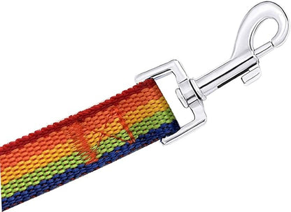 PETGOGO 15ft 20ft 30ft 40ft 50ft Long Dog/Puppy Lead Obedience Recall Training Dog Leashes for Small Medium Dogs Camping, Training, Play, or Backyard (Rainbow, 1" x 40FT)