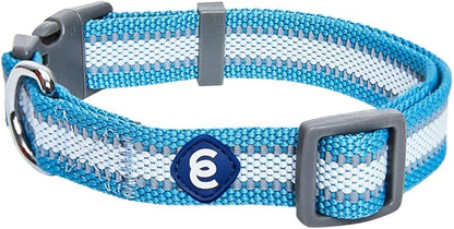 Blueberry Pet Essentials Matching Large Dog Collar | Adjustable Classic Solid Color Nylon Dog Collars for Large Dogs | Reflective Sky Blue Dog Collar for Large Dogs