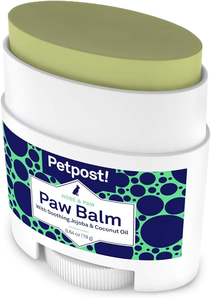 Petpost | Paw Balm for Dogs - Nourishing Cream Soothes Itchy, Dry Dog Paws with Moisturizing Ingredients - Organic Coconut Oil, Jojoba Oil, and Shea Butter 0.64 oz.