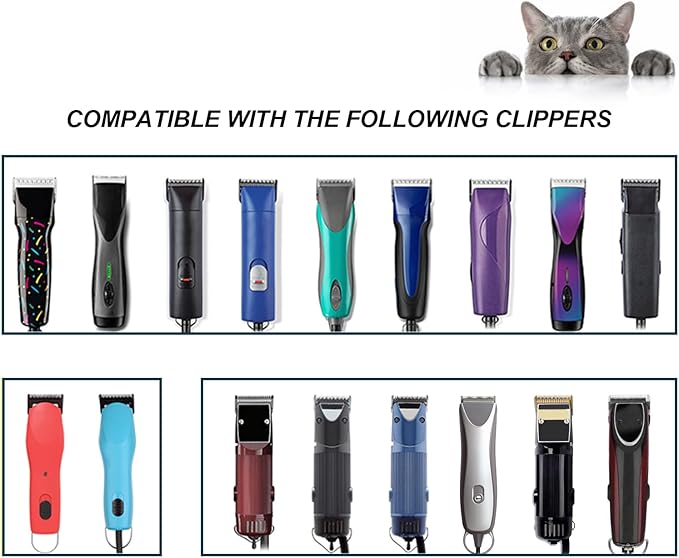 DODAER Black Detachable Pet Dog Grooming Clipper Stainless Steel Blades Set,Compatible with Andis,Oster A5,Wahl KM10 Series Clippers,4 Pack (7FC+5FC+4FC+3FC)
