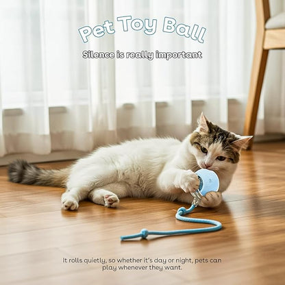 NatureTails Interactive Cat Toys for Indoor Cats,The 3rd Generation Agile Moving Cat Ball with Elastic Mesh Tail,Automatic Kitten Toys for Bored Indoor Adult Cats,Motion Activated (Blue)