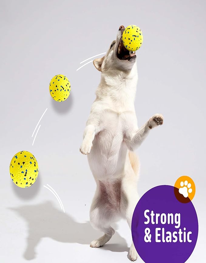Kimee Dog Balls Upgraded Dog Tennis Balls for Aggressive Chewers, 5.3'' Indestructible Tennis Ball, More Bite-Proof Chew Toys, Long-Lasting Teething Ball for Puppies Small Medium Large Dogs