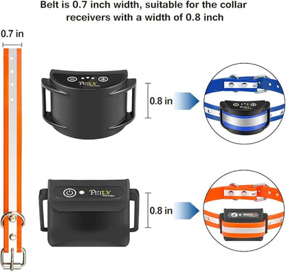 PetJoy Dog Collars Strap, Replacement Collar for Shock Reflective Collar, Adjustable Classic Dog Collar Strap for All Varieties Small Medium Large Dogs (Blue & Orange)