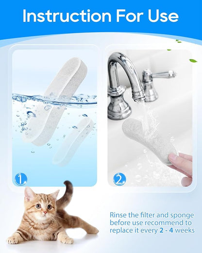 Cunina 6 Pack Charcoal Pet Water Fountain Filters for W600 Dog Water Bowl Dispenser, Compatible with W600 Model, Removes Odors, Heavy Metals, and Pet Hair