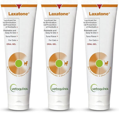 Vetoquinol Laxatone: Oral Hairball Lubricant Gel for Cats – Tuna-Flavored, 4.25 oz 3 Pack