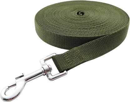 Nylon Training Dog Leash for Small Medium Large Dogs, 15ft 20ft 30ft 50ft 100ft Long Leash Dog/Puppy Lead for Obedience Recall Training, Camping