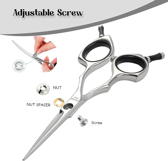 Momotou Dog Grooming Scissors 5 inch Small Straight Scissors Super Light Professional 440C Stainless Steel Pet Shears for Trimming Face and Paws Nose Ear Easy Use.