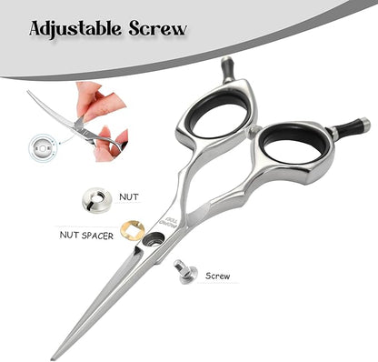 Momotou Dog Grooming Scissors 5 inch Small Straight Scissors Super Light Professional 440C Stainless Steel Pet Shears for Trimming Face and Paws Nose Ear Easy Use.