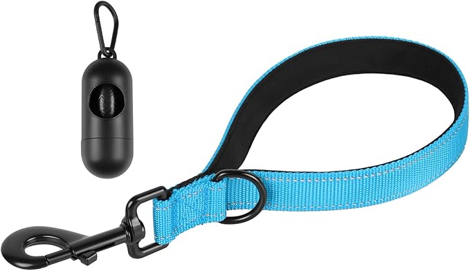 Dog Leash, Short Dog Leash, Leashes for Large Breed Dogs,Traffic Padded Handle- Reflective Training Lead, Perfect for Medium to Large Dogs(12 Inch, Blue)