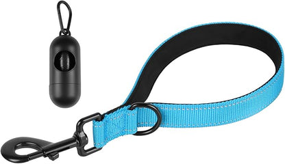 Dog Leash, Short Dog Leash, Leashes for Large Breed Dogs,Traffic Padded Handle- Reflective Training Lead, Perfect for Medium to Large Dogs(12 Inch, Blue)