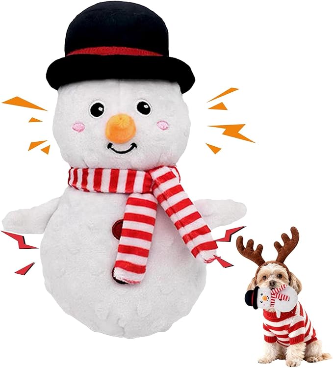 Dog Toys,Plush Dog Toy,Squeaky Plush Puppy Dog Chew Toys for Small Medium Large Dogs (Christmas E)