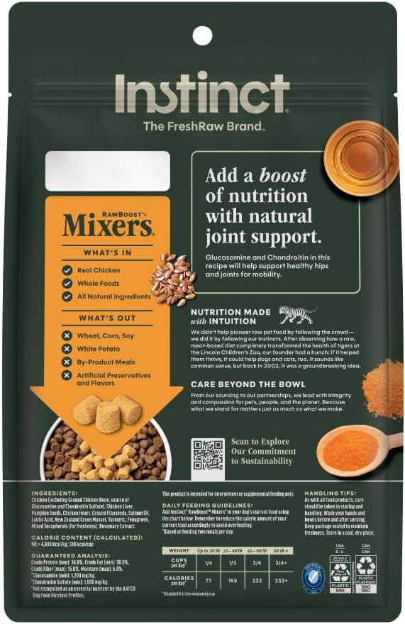 Instinct Raw Boost Mixers Mobility Support Freeze-Dried Dog Food Topper, 5.5 oz. Bag