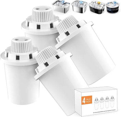 Dog Water Fountain Filters Replacement, 4 Packs Replacement Filter for Large Pet Water Fountain Dog Bowl Dispenser for D2341/D2223/D2322/D2419 Models