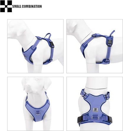 Lavender Purple Dog Harness | Heavy-Duty Reflective & Breathable Mesh | Adjustable 4-Point Control for XS-XL Dogs | No-Pull Step-in Design (L)