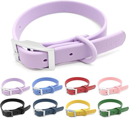 ZALER Waterproof Dog Collar, Adjustable Odor Proof Dog Collars Easy to Clean, Soft Comfortable Pet Collars for Large, Medium Small Dogs (Lilac Purple, XS(Length:7.5''-10''; Width:0.5''))