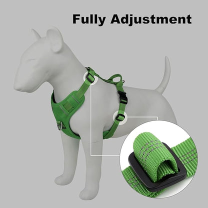 Plutus Pet No Pull Dog Harness, Reflective Adjustable Dog Vest Harness with Handle, Escape Proof, Soft Padded for Small Medium Large Dogs (Green, S)