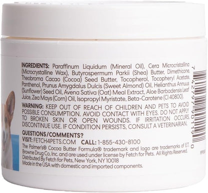 Palmer’s for Pets Cocoa Butter Paw Pad and Nose Balm for Dogs, Fragrance Free Dog Skin Soother with Vitamin E for Dry Paws and Noses, Plant Based Formula, 3.5 Oz