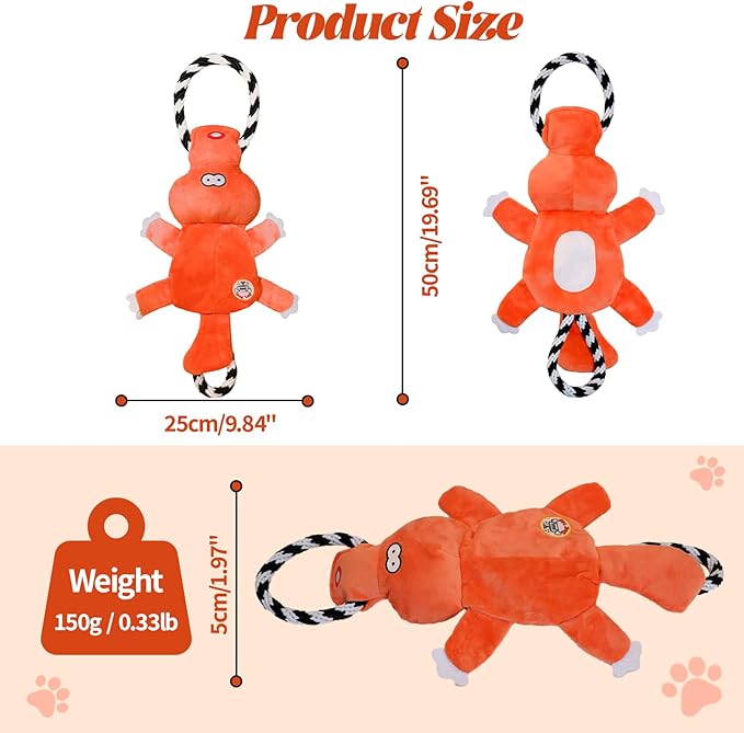 WUGO Tug of War Dog Toy - Interactive Tough Tug of War Toy with Rope Knotted Rope Puppy Toys to Keep Them Busy