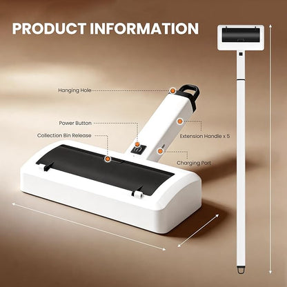 Pet Hair Remover Carpet, Rechargeable Carpet Roller, Long Handle Dog Cat Electric Hair Removal Tool for Rugs Mats