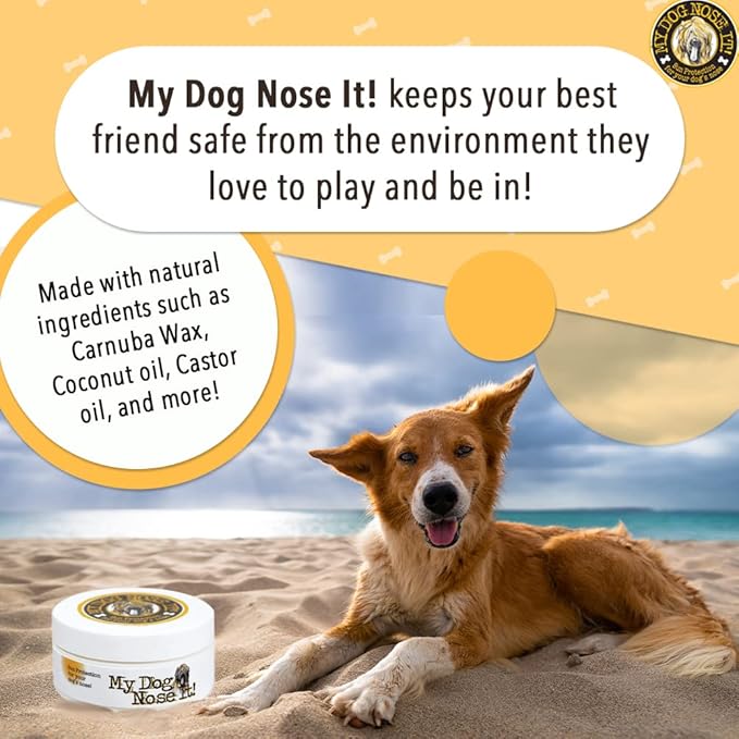 Moisturizing Sun Protection Balm for Dogs Noses - Protect Your Dog from Harmful UVA/UVB Rays .5 Ounce