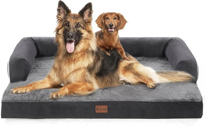 Casa Paw Orthopedic XXL Dog Beds, Waterproof Egg Crate Foam Big Pet Bed for All Breed Sized Dogs 53x42Inch, Washable Extra Large Dog Couch Bed with Removable Cover and Non-Slip Bottom, Dark Grey