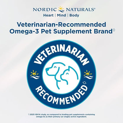 Nordic Naturals Pet Joint Support + Omega 3 Soft Chews for Dogs, Pork Bone Broth Flavored - Promotes Mobility, Hip and Joint Support with Omega-3 Fish Oil, MSM, EPA & DHA - 30 Non-GMO Chews