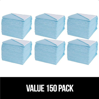 Gorilla Guard Disposable Puppy Pads, 100 Count 22x22 in, 5 Layer Pee Pads for Dogs, Absorbent Diaper Changing Pad, Dog Potty Training Supplies, Quick Dry Pet Housebreaking Essentials for Puppies