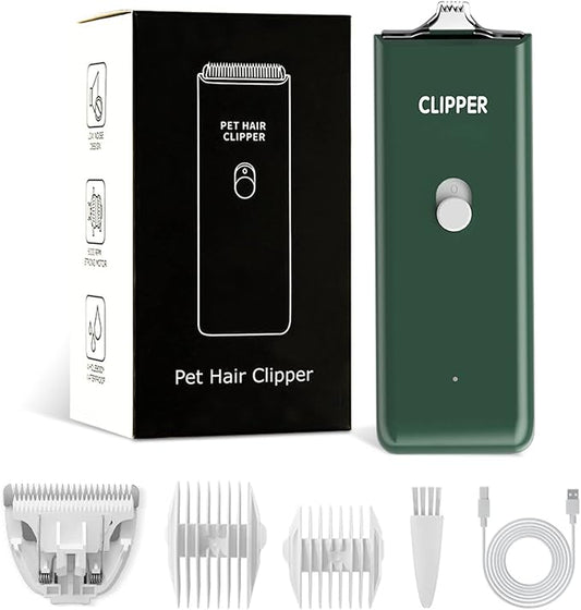 Tileon Feet Hair Trimmer, Dog Clippers,Quiet Washable USB Rechargeable Cordless Dog Grooming Kit,Electric Pets Hair Trimmers Shaver Shears for Dogs and Cats Green