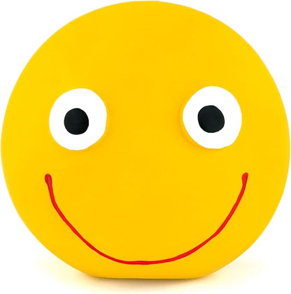 CHIWAVA 4 Pack 3.2'' Latex Squeaky Dog Toy Smiley Face Balls Interactive Fetch Play for Small Dogs