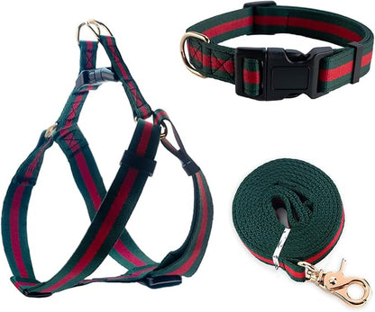 Premium and Stylish Dog Collar Harness and Leash,Soft Comfortable，Chest Adjustable Pet Harness,Luxury Fashion Dog Harness Leashes Set Gift for Medium Dogs