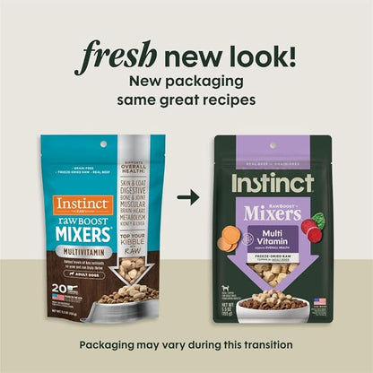 Instinct Raw Boost Mixers Multivitamin for Adult Dogs Freeze-Dried Food Topper, 5.5 oz. Bag