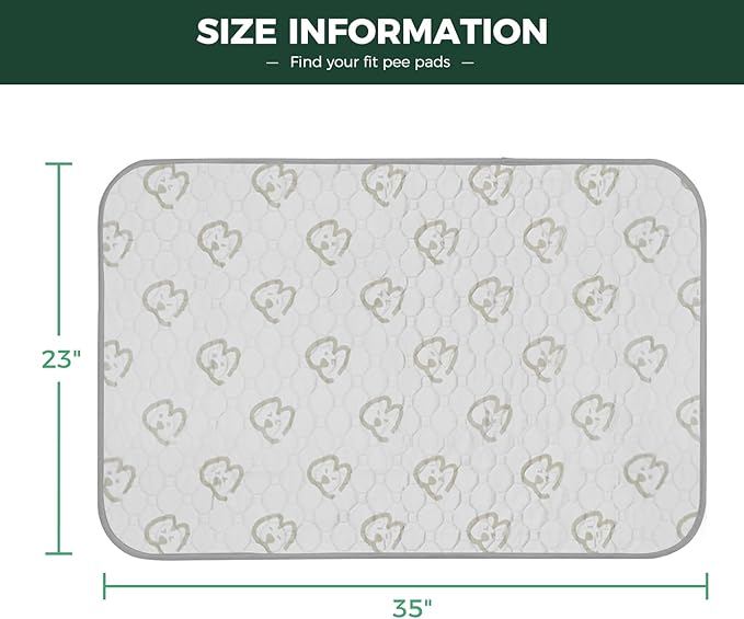 FXW Washable Pee Pads for Dogs, Puppy Pads with Super Absorbent, Specifically Designed for 36inch Cages, 23" x 35" Rectangle, Khaki, 2 Packs