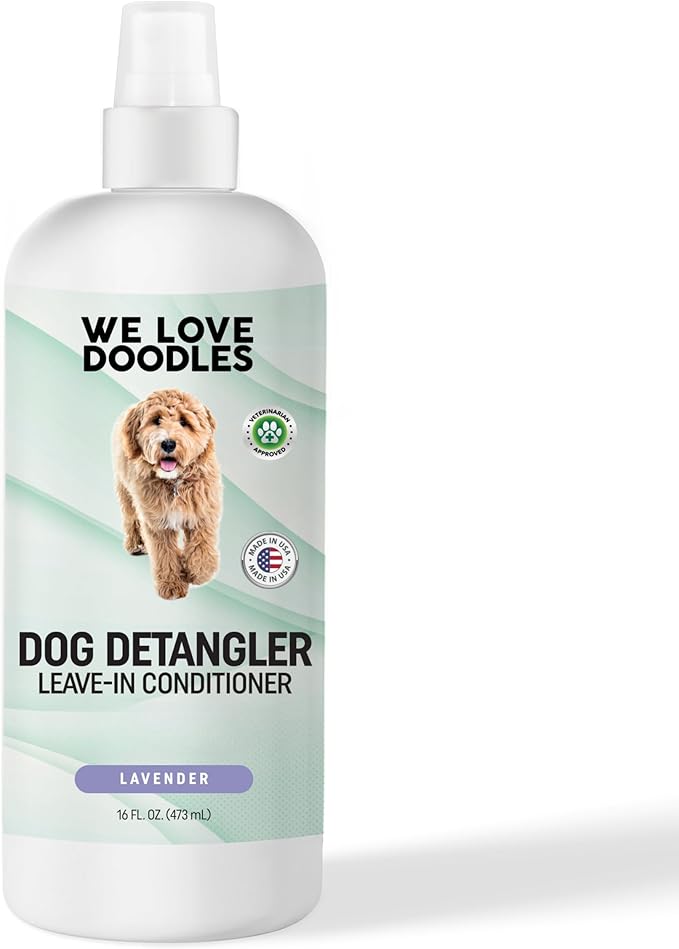 [Upgraded Version] We Love Doodles Dog Detangler Spray - Leave-in Conditioner for Dogs - Dog Detangling Spray - Dematting Spray for Dogs - Tangle Remover - Made in The USA - Large 16 fl oz (Lavender)