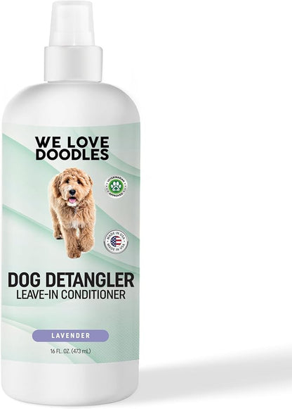 [Upgraded Version] We Love Doodles Dog Detangler Spray - Leave-in Conditioner for Dogs - Dog Detangling Spray - Dematting Spray for Dogs - Tangle Remover - Made in The USA - Large 16 fl oz (Lavender)