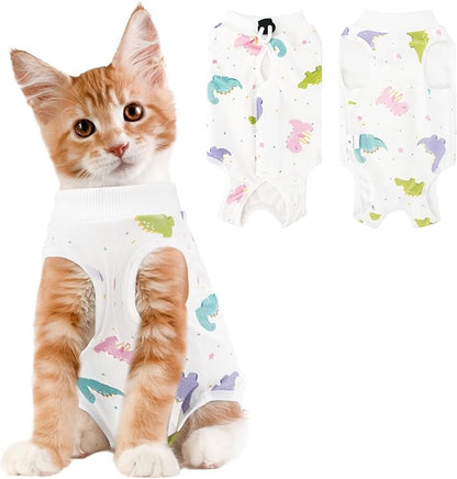 Cat Recovery Suit Female, Breathable Cat Onesie After Surgery Female for Abdominal Wounds or Skin Diseases, Surgery Recovery Suit Kitten Onesie After Spay Wear Anti Licking
