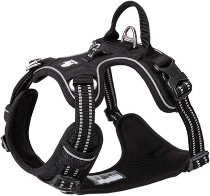 TRUE LOVE Dog Harness No Pull Nylon Reflective Pet Harness Adjustable Comfortable Control Step-in Brilliant Colors Truelove TLH56512 Black