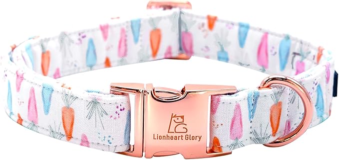 Lionheart glory Easter Collar Carrot Print Dog Collar for Large Cute Dog Collars Spring Female or Male Pet Gift Adjustable Heavy-Duty Dogs Collar Holiday