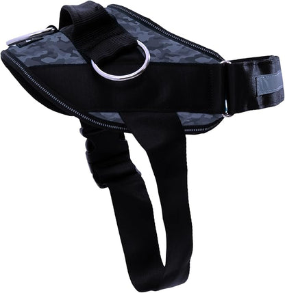 ShawnCo Essential Dog Harness, No-Pull Pet Vest with 3 Leash Clips, No Choke, Reflective, Adjustable and Padded, for Easy Walking and Training for Small, Medium and Large Dogs (Dark Camo, S)
