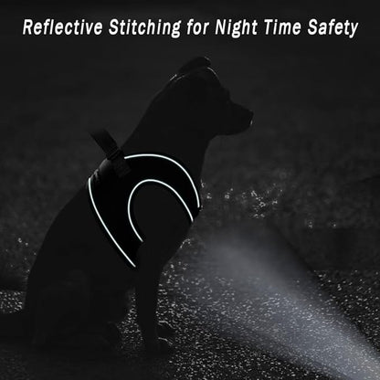 Comfort fit All Weather Step-in Reflective Dog Harness - Adjustable Small Dog Harness Medium Sized Dogs - Soft Padded Easy Walk Dog Vest Harnesses