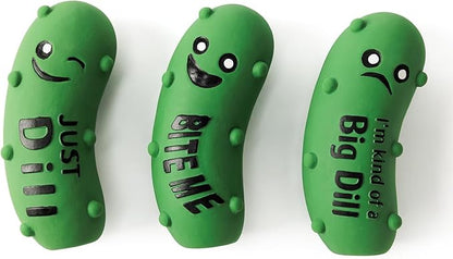 Pawdoer Squeaky Dog Toys, Soft Latex Rubber Squeaky Ball for Small Dogs Puppies, Cute Bounce Squeak Crunchy Pickle Pet Dog Toy
