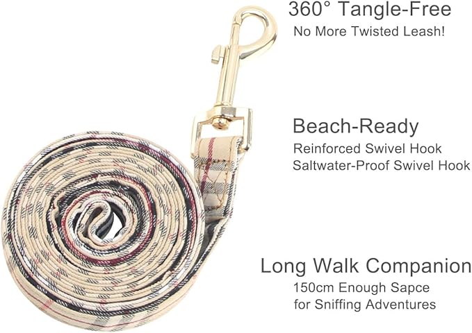 Yizepet Dog Collar and Leash - Adjustable pet Collar for Dogs with Metal Buckle Collar, Stylish Pattern for Small Medium or Large Boy and Girl Dog and Cat