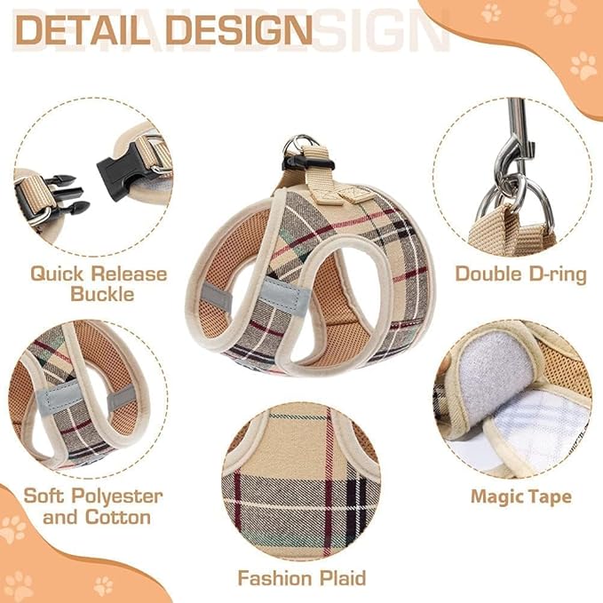 KOOLTAIL Dog Harness and Leash Set for Medium Large Dogs, Step in No Pull Soft Mesh Dog Harness Comfort Padded Pet Vest, Adjustable Reflective Easy Walking Puppy Cats Harnesses Training