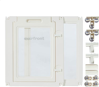 23.6“H 2PCS Extension Kit - Door+Panel, T-Buckles for Compartment, Expandable Clear Dog Play Pen Acrylic Dog Playpen Indoor,for Puppy Cat Bunny Small & Medium Dogs (White, 23.6" H, 2PCS)