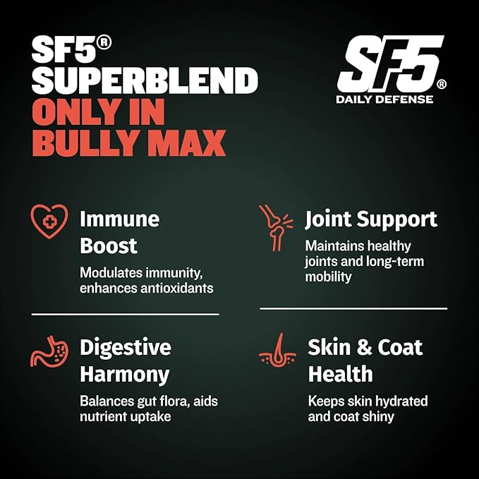 Bully Max Dry Dog Food for Adults & Puppies - High Protein & Fat for Muscle & Weight Gain - High Performance Dog Food Supplements - Small & Large Breed Dogs (530 Calories Per Cup), Beef, 15lb Bag