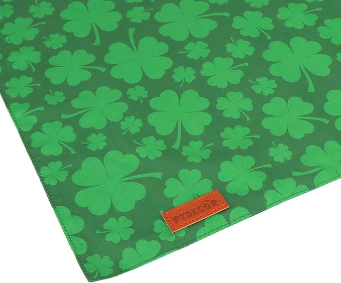 PTDECOR St. Patrick's Day Dog Bandana, Reversible Dog Scarf, Multi Size Offered, Green Shamrock Pet Bandanas for Medium Large Dogs Pets (St. Patrick's Day, Large)