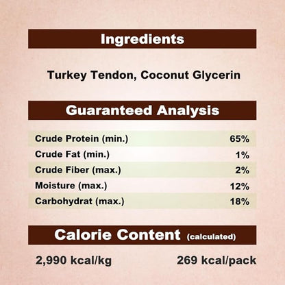 A Freschi srl Turkey Tendon of Dog Bones Shape, USA-Sourced, Limited-Ingredient, Rawhide-Free, Long-Lasting, All-Natural Dog Treats for Medium Dogs, 3 Count Pack (M)