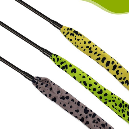 URMYONLY Interactive Cat Toy Wand with Catnip Mouse, Cat Teaser Wand Rainbow String for Bored Indoor Adult Cats and Kittens (3 Pack Snake)
