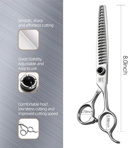 Fenice Totem Dog Grooming Scissors: 7 inch Pet Chunker Shears Made Of Japanese 9CR Advanced Stainless Steel Professional Grooming Scissors for Dogs Cats and Other Pets